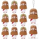 20 Positive Jesus Gift Plush Bulk Christian Gifts for Church Pendant Savior Religious Keychain with Inspirational Card for Sunday School Bible Study Group Baptism Party Favors Women Men