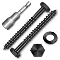 (20-Set) 1/4 x 2-1/2" Lag Screws, Stainless Steel Heavy Duty Hex Head Lag Bolts for Wood, Commercial/Industrial Grade 1/4 Bolts, Mounting Screws Bolts Kit, Black Oxided by Marysino