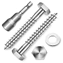 (20-Set) 1/4 x 2 Lag Bolts, Stainless Steel Heavy Duty Hex Head Lag Screws for Wood, ASME B18.2.1 Commercial/Industrial Grade Mounting Screws Bolts Kit by Marysino