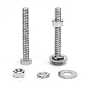 (20 Sets) 1/4-20 x 2-1/2" Hex Head Screw Bolt, Nuts, Flat Washer &amp; Spring Lock Washers, 18-8 (304) Stainless Steel, Fully Threaded, by Skvltvfyt