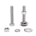 (20 Sets) 1/4-20 x 2 Hex Head Screw Bolt, Nuts, Flat Washer &amp; Spring Lock Washers, 18-8 (304) Stainless Steel, Fully Threaded, by Skvltvfyt