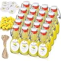 20 Sets Mini Limoncello Flip Top Glass Bottles, 2oz, Lemon