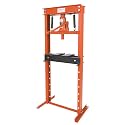 20-Ton Hydraulic Shop Press, Heavy Duty Benchtop Hydraulic Shop Press with 2 Press Plates, H-Frame Pneumatic Shop Press Adjustable Height, Orange