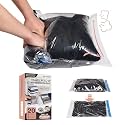 20 Travel Compression Bags Vacuum Packing, Space Saver Bags for Luggage, Cruise Ship Essentials (8 Large, 8 Medium, 4 Small Roll-Up)