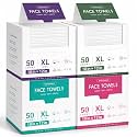 200 Count XL Disposable Face Towels, 10" x 12", Thick & Soft, Wet & Dry Use