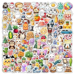 200 cute animals stickers for girls kawaii laptop vinyl self-adhesive sticker for adults multicolor stickers for laptop journal mobile - waterproof residue free
