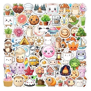 200 cute stickers for girls kawaii laptop vinyl self-adhesive sticker for adults multicolor stickers for laptop journal guitar mobile - waterproof residue free design 2