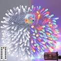 200 LED Connectable String Lights with Remote, Cool White to Multicolor