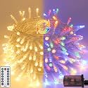 200 LED Connectable String Lights with Remote, Warm White to Multicolor
