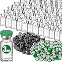 200 Pack 3ml Glass Vial Clear Empty Vials for Injection, Green