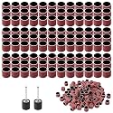 200 Pcs 1/2 Inch Sand Drum Grit 120 with 2 Pcs 1/8 Inch Mandrel