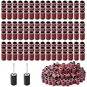 200 Pcs 1/4 Inch Sand Drum Grit 60 with 2 Pcs 1/8 Inch Mandrel