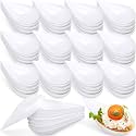 200 Pcs 4 Inch Appetizer Plates Disposable Plastic, White