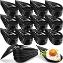 200 Pcs 4 Inch Appetizer Plates Disposable Plastic, Black
