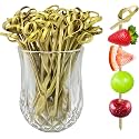 200 PCS Bamboo Knot Skewers,Cocktail Picks Fancy Toothpicks for Appetizers