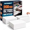 200 Pcs Oil Absorbent Pads, 9.8" x 13" Heavy Dimpled Garage Absorbing Mat