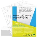 200 Pcs Poster Board White Poster Paper Bulk 11x14, ROOKEA 250Gsm Thickness Vision Boards Smart Posterboard for School Arts Craft Projects Presentations Drawing Scrapbooking Blank Graphic Display
