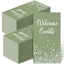200 Pcs Welcome Guests Napkins Disposable Hand Towels for Bathroom, Green