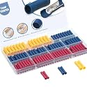 200 Pcs Wire Butt Splice Connectors Kit, 22-10 AWG Electrical Crimp Terminal Connector Kits, Fully Insulated Wiring Straight Crimps Terminals for 22,20,18,16,14,12,10 Gauge Wires