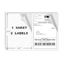 200 Rounded Corner Half Sheet Labels, Self Adhesive Shipping Label for Laser and Ink Jet Printers, White Blank, 2 Labels Per Sheet (100 Sheets)