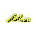 200 WristCo Over 21 Neon Yellow Tyvek Wristbands for Events - Tamper-Proof