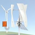 20000W Vertical Wind Generator, 12V 24V 48V Output Wind Turbine with Controller, Aerodynamic Design, 3 Blades, Auto Windward Adjustment, Ideal for Boats, Gazebos and Mobile Homes(White,48V)