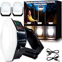 2000LM Battery Powered LED Camping Lantern, Waterproof Tent Light with 4 Light Modes, Camping Essentials, Portable Lantern Flashlight for Camping, Emergency Light, Power Outages (Black, 2set)