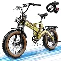 2000W/3000W Peak Motor Electric Bike for Adults, 48V/52V 25AH/30AH Battery Full Suspension Foldable Ebike, 20"x4.0" Fat Tires 35MPH Dirt Bike, 100/120 Miles Hydraulic Brake Magnesium Alloy Motorcycle