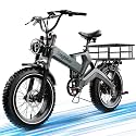 2000W/3000W Peak Motor Electric Bike for Adults, 48V/52V 25AH/30AH Battery Full Suspension Foldable Ebike, 20"x4.0" Fat Tires 35MPH Dirt Bike, 100/120 Miles Hydraulic Brake Magnesium Alloy Motorcycle