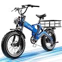 2000W/3000W Peak Motor Electric Bike for Adults, 48V/52V 25AH/30AH Battery Full Suspension Foldable Ebike, 20"x4.0" Fat Tires 35MPH Dirt Bike, 100/120 Miles Hydraulic Brake Magnesium Alloy Motorcycle