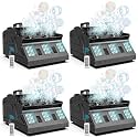 2000W Fog Bubble Machine, 3 in 1 Bubble Machine with 2 Bubble Fans,7 CH 18 RGB LED Lights Smoke Bubble All IN 1 Machine, Fog Machine Stage Effect for Party, Wedding, Halloween, 4 PACK