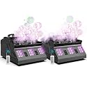 2000W Fog Bubble Machine, 3 in 1 Bubble Machine with 2 Bubble Fans,7 CH 18 RGB LED Lights Smoke Bubble All IN 1 Machine, Fog Machine Stage Effect for Party, Wedding, Halloween, 2 PACK