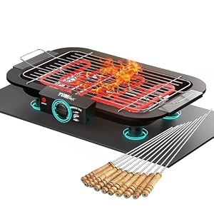 2000w electric tandoor barbecue grill indoor outdoor bbq grill with temperature control and stainless steel handle grilling sticks