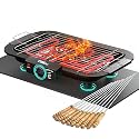 2000W Electric Tandoor Barbecue Grill, Indoor Outdoor BBQ Grill with Temperature Control and Stainless Steel Handle (Grilling Sticks)