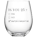 2001 25th Birthday Gifts Wine Glass for Women Her with Gift Box Packaging