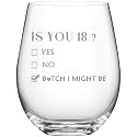 2008 18th Birthday Gifts Wine Glass for Women Her with Gift Box Packaging