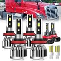 For 2008-2016 Freightliner Cascadia Commercial Truck light Bulbs, H11 High Beam Low Beam Fog Light Turn signal Lights Combo, 8-Pack