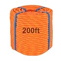 200Ft 1/2 Inch Heavy Duty Climbing Rope,Arborist Rope for Tree Pulling (Orange)