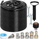 200FT 1/4-In Sewer Jetter Kit, 5800 PSI Pressure Washer Drain Cleaner Hose
