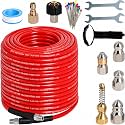 200FT 1/4-In Sewer Jetter Kit, 5800 PSI Pressure Washer Drain Cleaner Hose