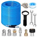 200FT 1/4-In Sewer Jetter Kit, 5800 PSI Pressure Washer Drain Cleaner Hose