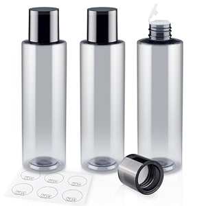200ml68oz travel size toiletries 3 pack plastic travel bottles double leak proof travel size containers for shampoo lotion body wash refillable empty travel bottles with 6pcs labels