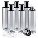 200ML/6.8OZ Travel Size Toiletries, 6 Pack Plastic Travel Bottles, Double Leak Proof Travel Size Containers for Shampoo, Lotion, Body Wash, Refillable Empty Travel Bottles with 6pcs Labels