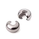200pcs 3mm/0.12 inch 18K White Gold Plated Crimp Bead Knot Cover End Cap