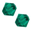 200pcs Adabele Austrian 3mm (0.12 inch) Small Faceted Loose Bicone Crystal Beads Emerald Green Compatible with Swarovski Crystals 5301/5328 SSB324