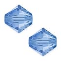 200pcs Adabele Austrian 4mm (0.16 Inch) Small Faceted Loose Bicone Crystal Beads Light Sapphire Blue Compatible with Swarovski Crystals 5301/5328 SSB414