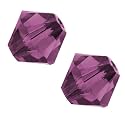 200pcs Adabele Austrian 4mm (0.16 Inch) Small Faceted Loose Bicone Crystal Beads Amethyst Compatible with Swarovski Crystals 5301/5328 SSB411