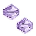 200pcs Adabele Austrian 4mm (0.16 Inch) Small Faceted Loose Bicone Crystal Beads Light Violet Compatible with Swarovski Crystals 5301/5328 SSB404