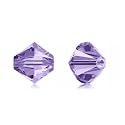 200pcs Adabele Austrian 4mm (0.16 Inch) Small Faceted Loose Bicone Crystal Beads Tanzanite Purple Compatible with Swarovski Crystals 5301/5328 SSB426
