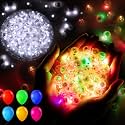 200pcs Balloon Lights Cool White &amp; Rainbow Mini LED Lights Round Long Standby Time Ball Lamps for Easter Birthday Party Christmas Halloween Decoration